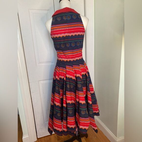 1950/60s Vintage Dress with a Scarf -Style Bottom - Picture 3 of 8